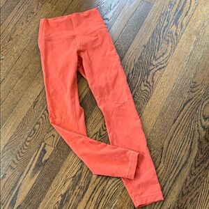 Lululemon orange High-Waisted Leggings, 4, 24” inseam
